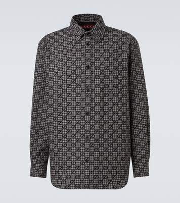 GG checked wool and cotton shirt | Gucci
