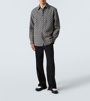 GG checked wool and cotton shirt | Gucci