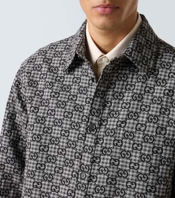 GG checked wool and cotton shirt | Gucci