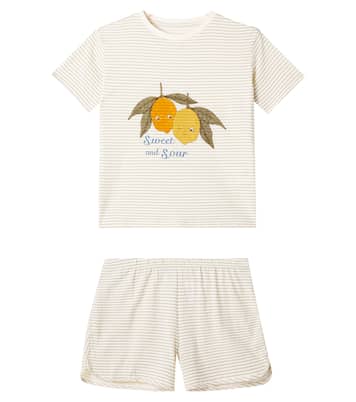 Ensemble t-shirt et short Famo rayé en coton | Konges Sløjd