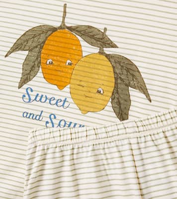 Ensemble t-shirt et short Famo rayé en coton | Konges Sløjd