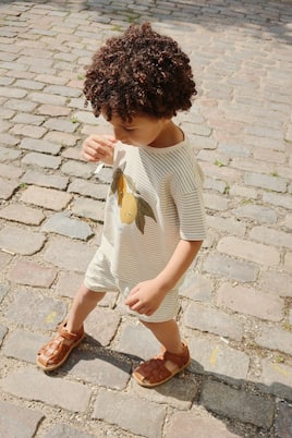 Ensemble t-shirt et short Famo rayé en coton | Konges Sløjd