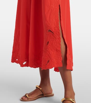 Robe midi brodée en coton | Juliet Dunn