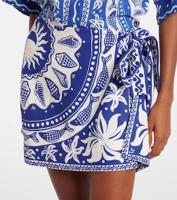 Minirock Ocean Scarf aus einem Leinengemisch | Farm Rio