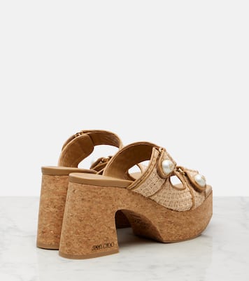 Fayence 95 leather wedge sandals | Jimmy Choo
