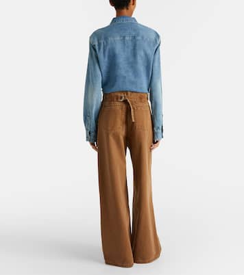 Cotton twill wide-leg pants | Ami Paris