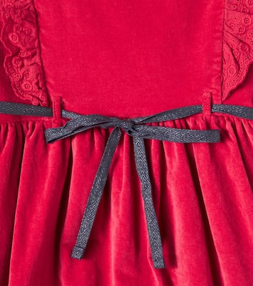 Osaka ruffled cotton velour dress | Cozmo