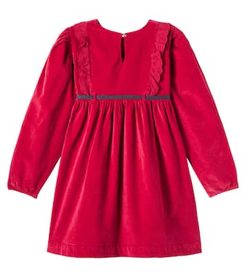 Osaka ruffled cotton velour dress | Cozmo