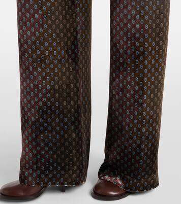 Printed wide-leg satin pants | Dries Van Noten