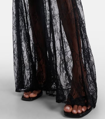 Sheer open-back lace maxi dress | Adriana Degreas
