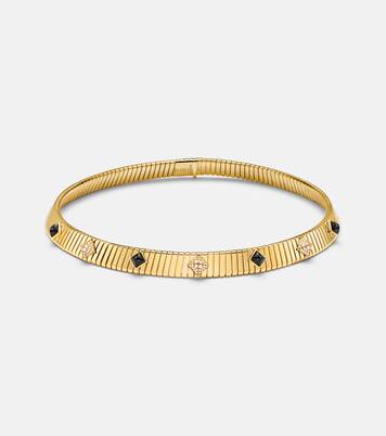 Bvlgari Tubogas 18kt gold necklace with diamonds and onyx  | Bvlgari