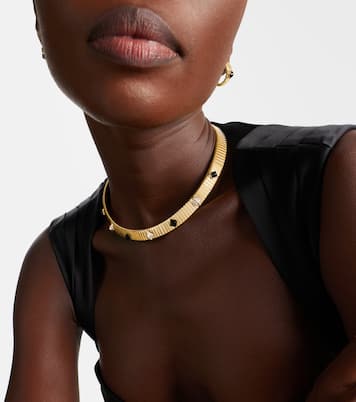 Bvlgari Tubogas 18kt gold necklace with diamonds and onyx  | Bvlgari