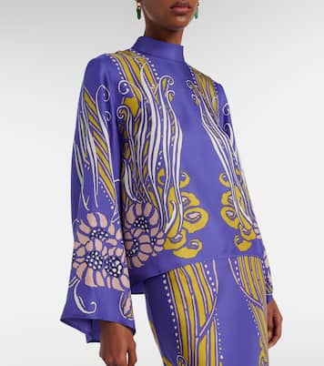 Make An Exit printed silk satin blouse | La DoubleJ
