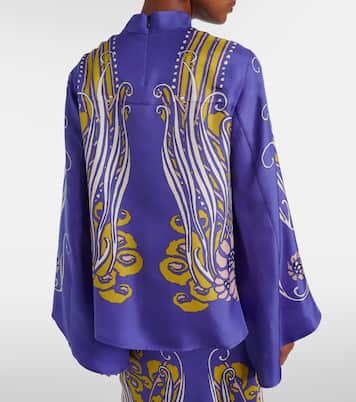Make An Exit printed silk satin blouse | La DoubleJ