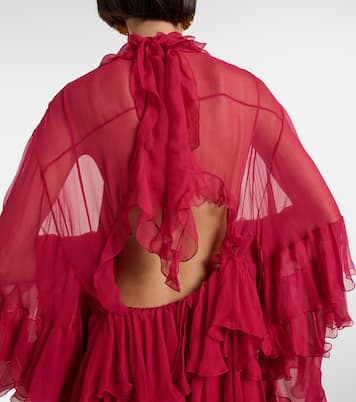 Ruffled silk muslin minidress | Chloé