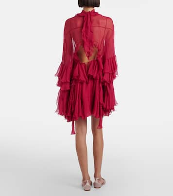Ruffled silk muslin minidress | Chloé