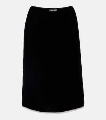 Midirock aus Samt mit Spitze | Prada