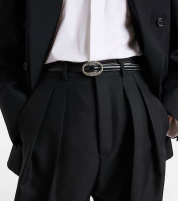 Ceinture en cuir à cristaux | Saint Laurent