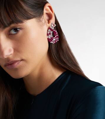 Boucles d’oreilles en or blanc 18 ct, rubis et de diamants | Kamyen