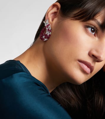 Boucles d’oreilles en or blanc 18 ct, rubis et de diamants | Kamyen