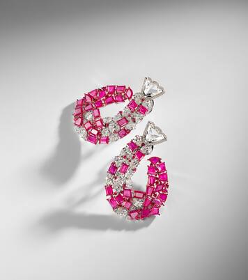 Boucles d’oreilles en or blanc 18 ct, rubis et de diamants | Kamyen