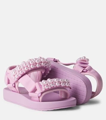 Faux pearl-embellished sandals | Monnalisa