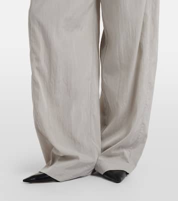 Pleated silk-blend straight pants | The Row