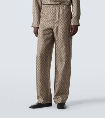 Gerdae Hose GG aus Seiden-Twill | Gucci
