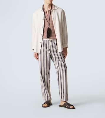 Pantalon droit Sonoran rayé en coton | Orlebar Brown