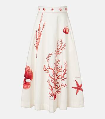 Jupe miid Tangelo en coton imprimé | Agua by Agua Bendita