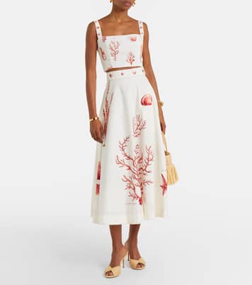 Jupe miid Tangelo en coton imprimé | Agua by Agua Bendita