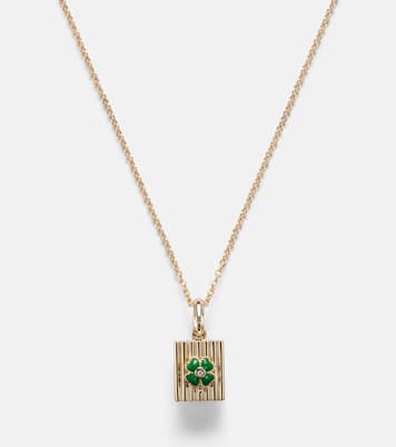 Set aus einzelnem Ohrring Trèfle aus 9kt Gelbgold und Diamanten und Anhänger Le Cubo | Yvonne Léon