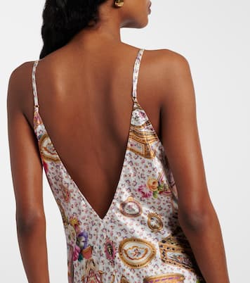 Lace-trimmed printed silk maxi dress | Camilla