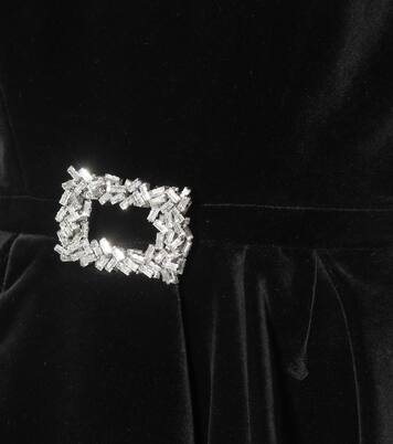 Robe en velours de coton à cristaux | Alexandre Vauthier