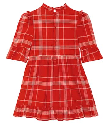 Tortoise check cotton dress | The Animals Observatory