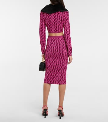 La Greca faux fur-trimmed cardigan | Versace