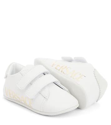 Baby logo leather sneaker | Versace Kids