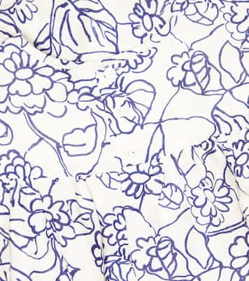 Floral-print linen and cotton blouse | Bonpoint