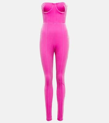 Strapless velvet jumpsuit | Alex Perry