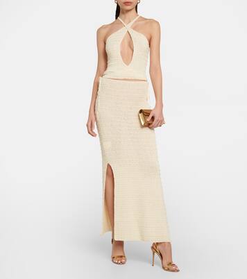 Verziertes Maxikleid Veluti aus Häkelstrick | Aya Muse