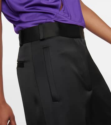 Pantalon cargo à taille haute en satin | Versace