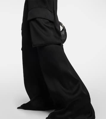 Pantalon cargo à taille haute en satin | Versace