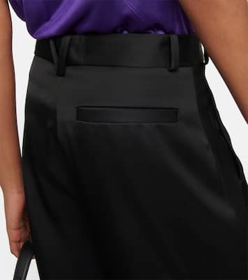 Pantalon cargo à taille haute en satin | Versace