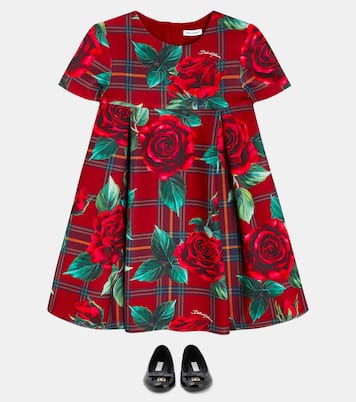 Floral checked scuba dress | Dolce&Gabbana Kids