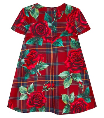 Floral checked scuba dress | Dolce&Gabbana Kids