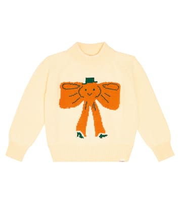 Bow knitted cotton-blend sweater | Tinycottons