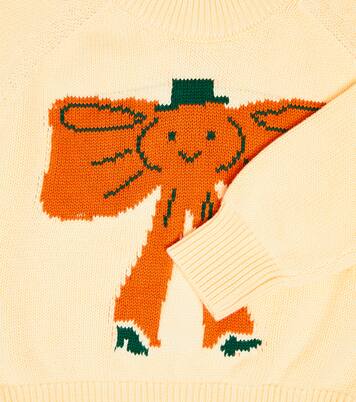 Bow knitted cotton-blend sweater | Tinycottons