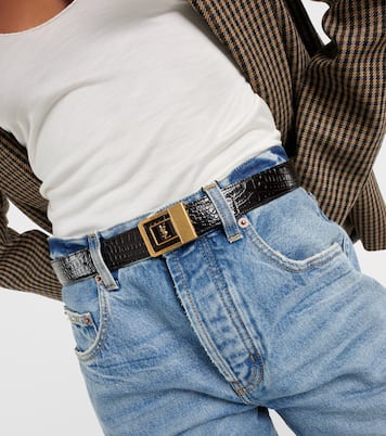 Ceinture La 66 en cuir embossé | Saint Laurent