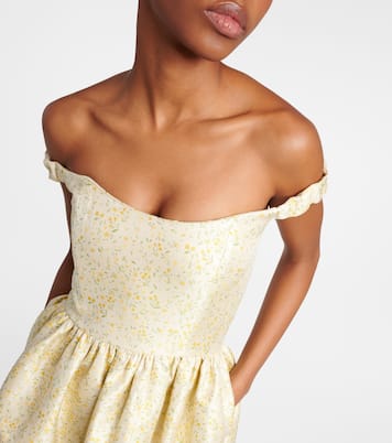 Robe midi brodée à encolure bardot | Markarian