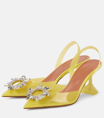 Begum Glass 70 PVC slingback pumps | Amina Muaddi